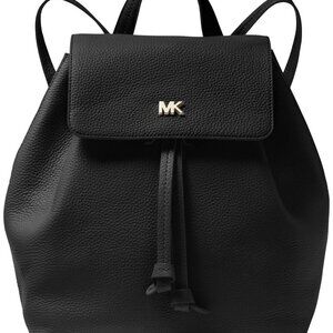 Nwot Michael Kors Junie Flap Black Leather Backpack